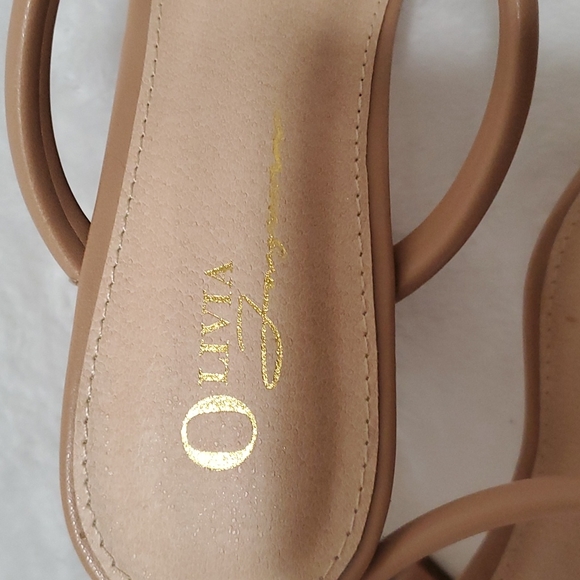 NWOT OLIVIA Ferguson Open toe block high-heel sandal 8.5 Tan (Ss19) - Picture 7 of 9
